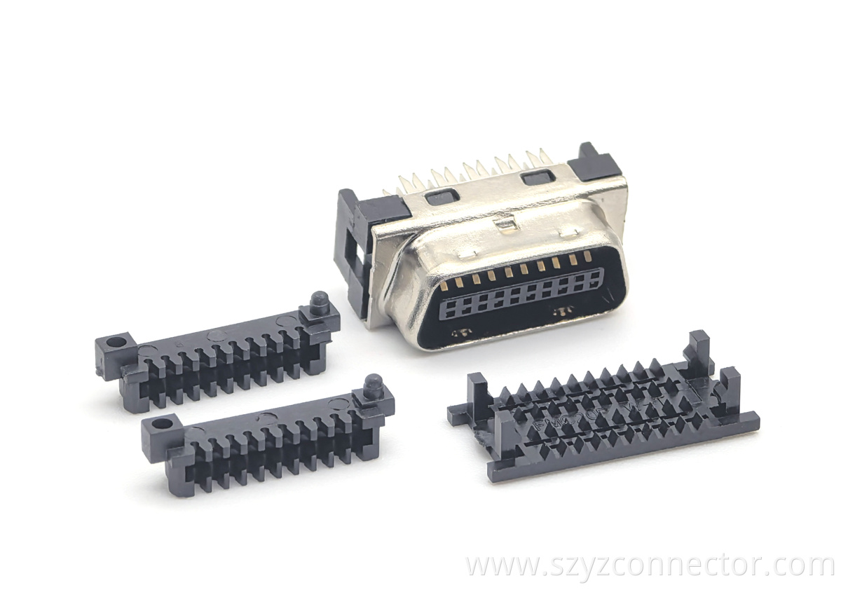 1.27mm Pitch SCSI IDC-type Female Four Assembly Parts Connector 2*10P 1.27mm Pitch SCSI IDC-type Female Four Assembly Parts Connector 2*10P